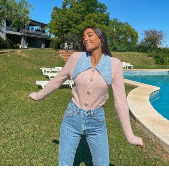 Zara Cardigan with Contrasting Collar - Picture 9 of 9